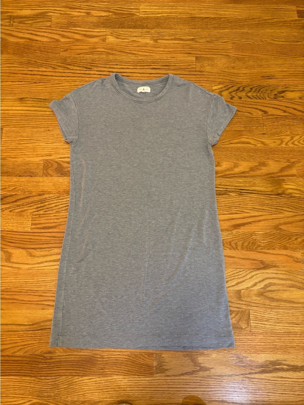 Lou & Grey Heathered Gray Short Sleeve Tee Dress